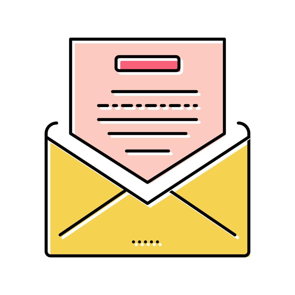 thanks message letter color icon vector illustration