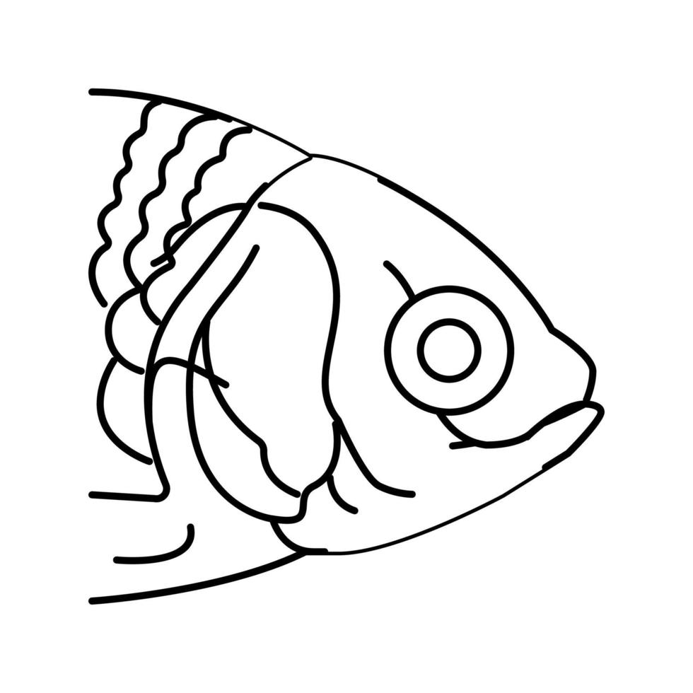 fish animal zoo line icon vector illustration