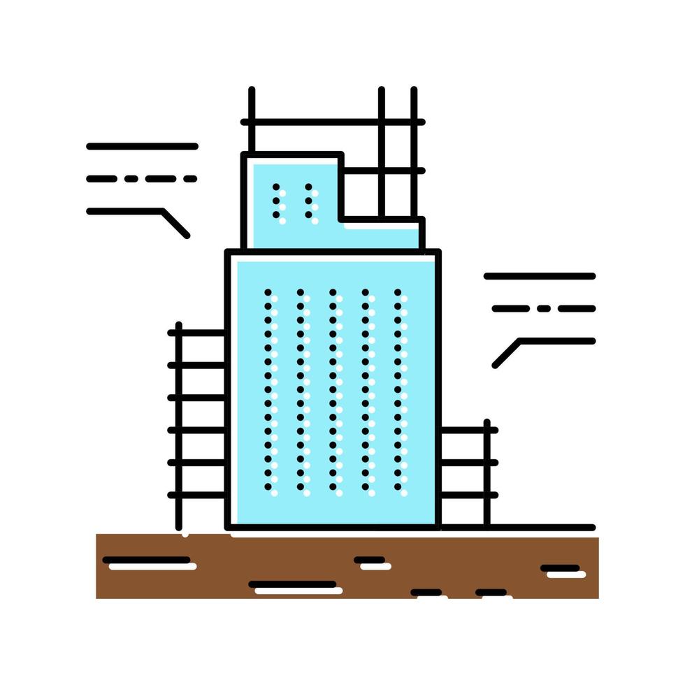 building engineering color icon vector illustration