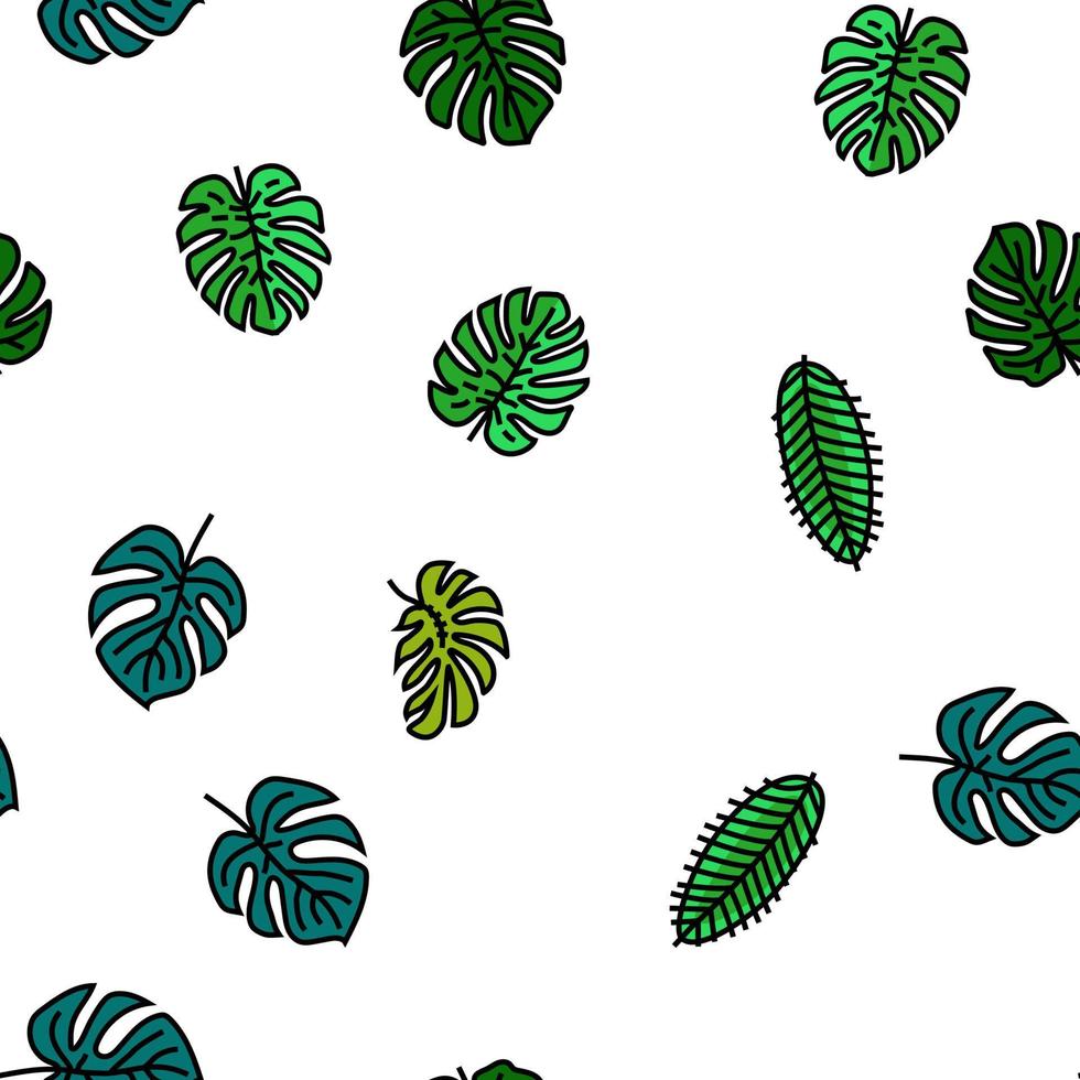 hoja de palma verano planta verde vector de patrones sin fisuras
