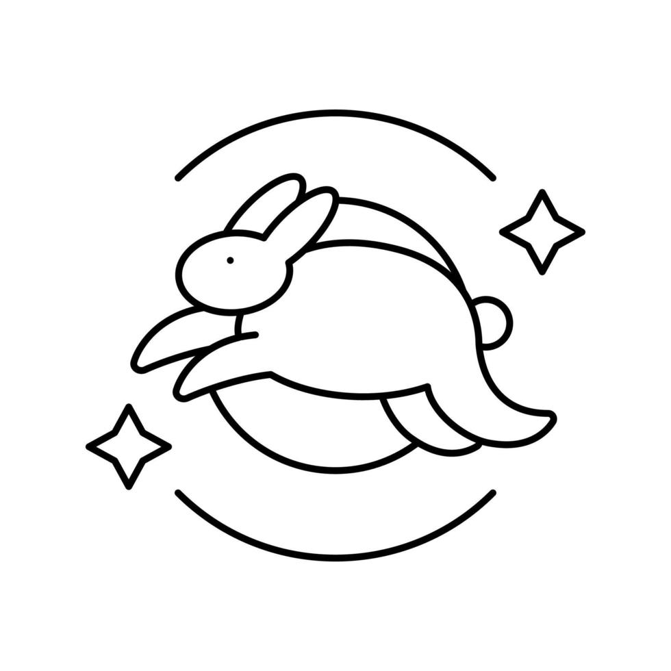 free bunny line icon vector illustration