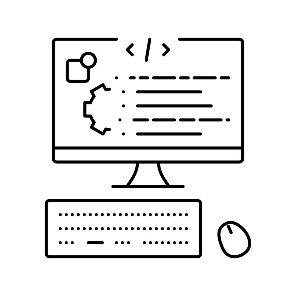 user-written software line icon vector illustration