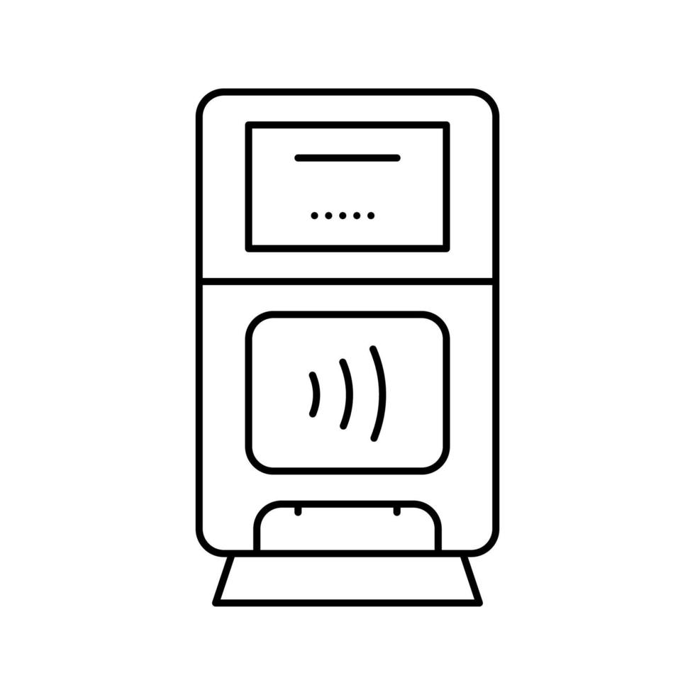 pos terminal contactless line icon vector illustration