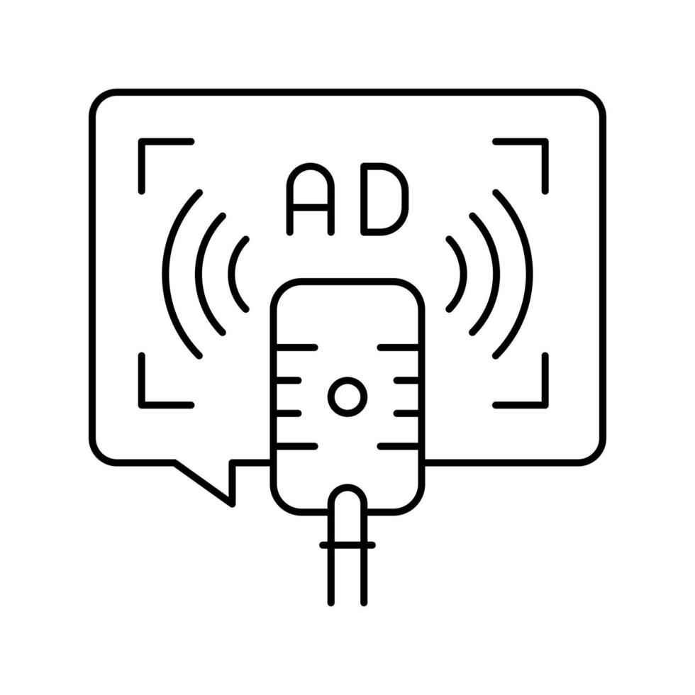 advertising on radio line icon vector illustration