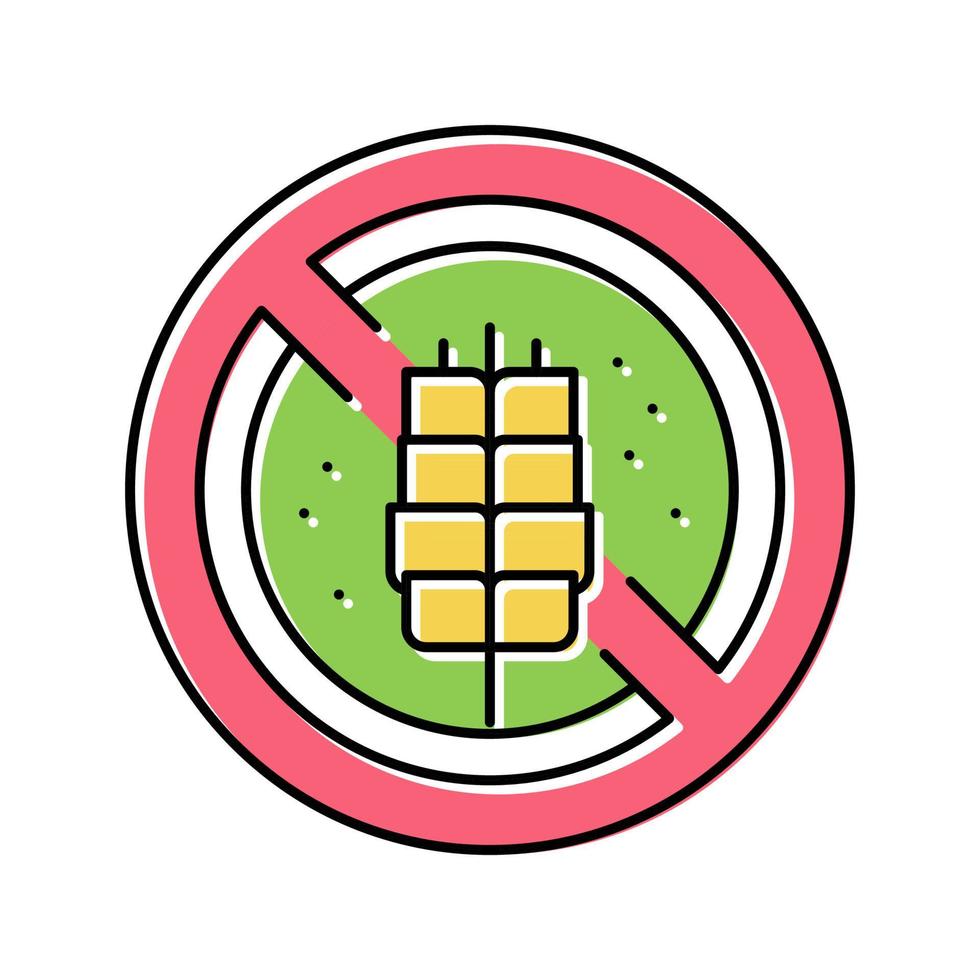 Ilustración de vector de icono de color cosmético sin gluten