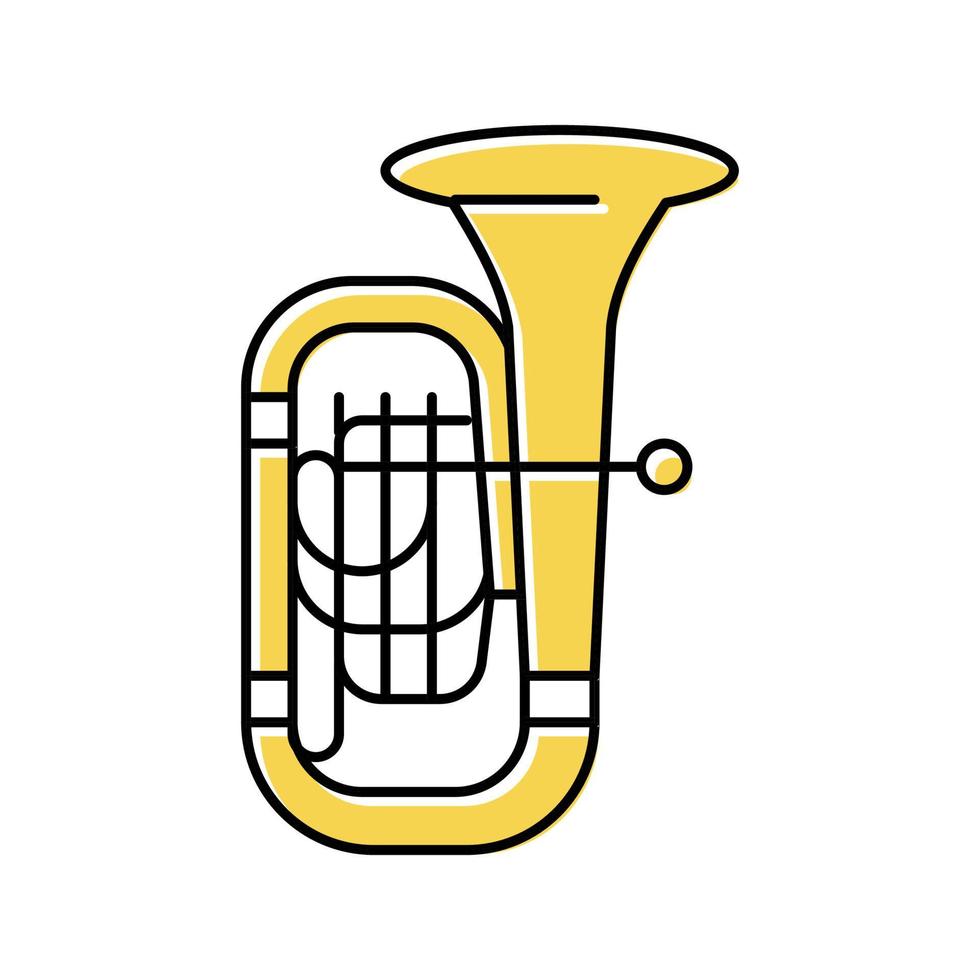 tuba jazz música instrumento color icono vector ilustración