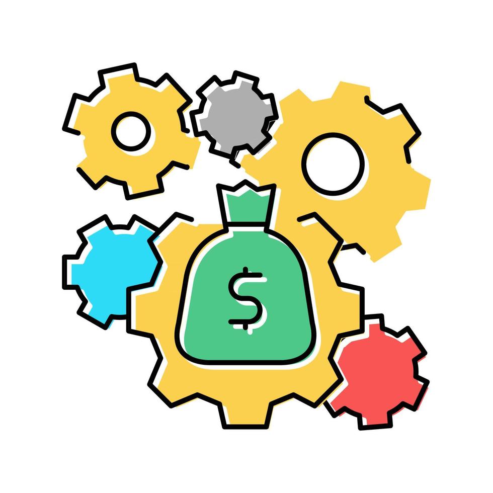 business process color icon vector illustration