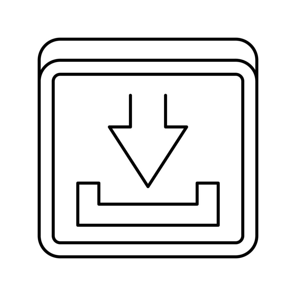 download arrow line icon vector illustration