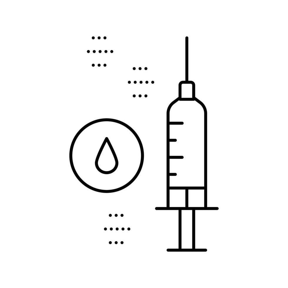 ilustración de vector de icono de línea de anestesia de inyección
