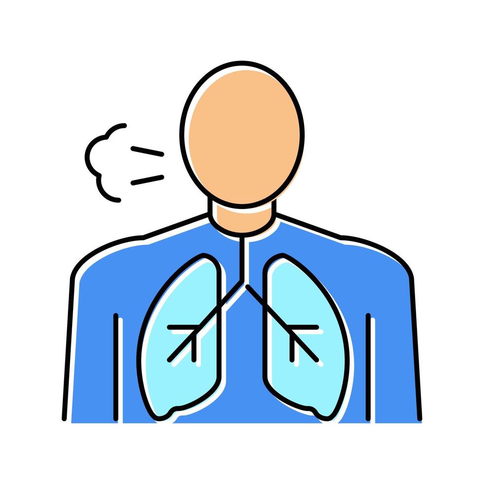 shortness of breath color icon vector illustration