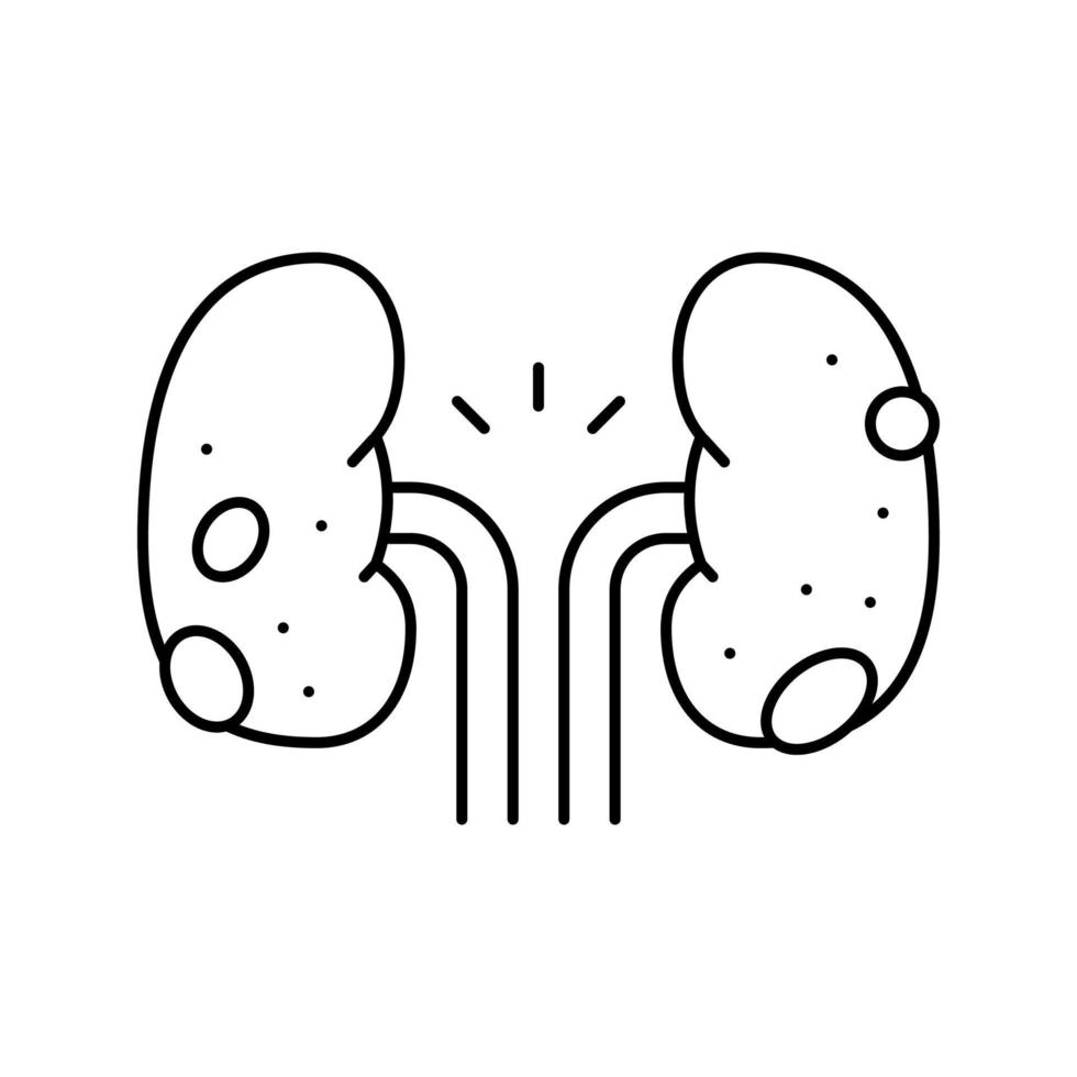 glomerulonephritis kidney disease line icon vector illustration