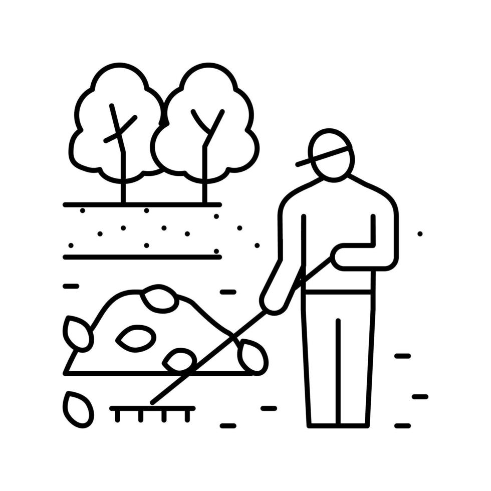 ilustración de vector de icono de línea de autorización de jardín