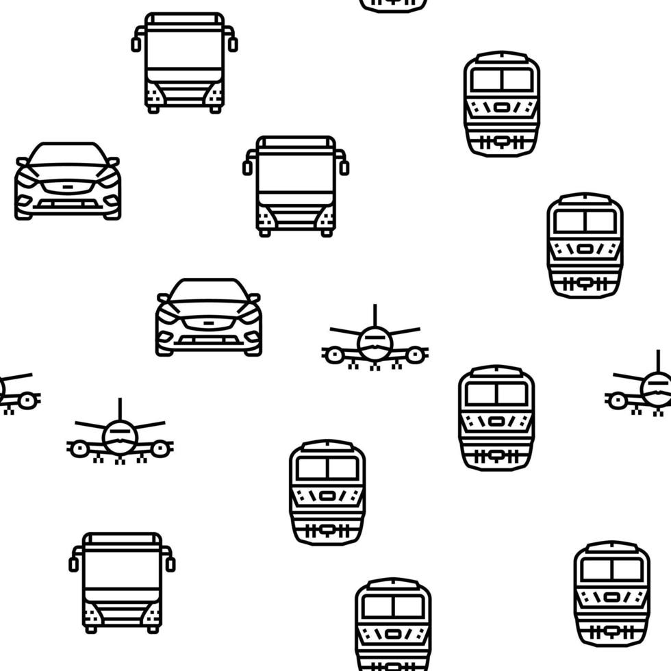 transport truck car vehicle ship vector seamless pattern