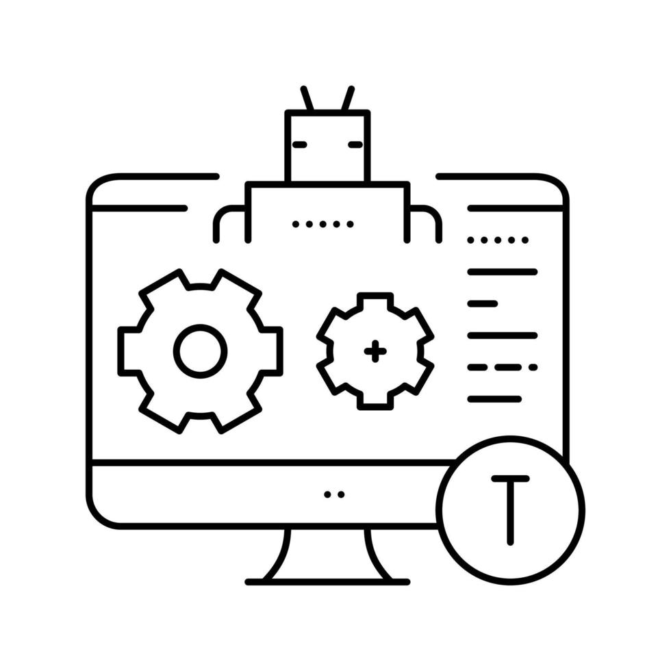 ilustración de vector de icono de línea de incidente de reparación automática