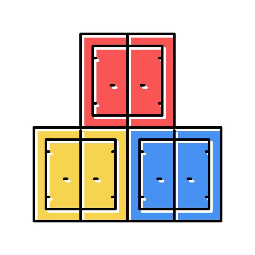 Ilustración de vector de icono de color de puerto de pila de contenedores