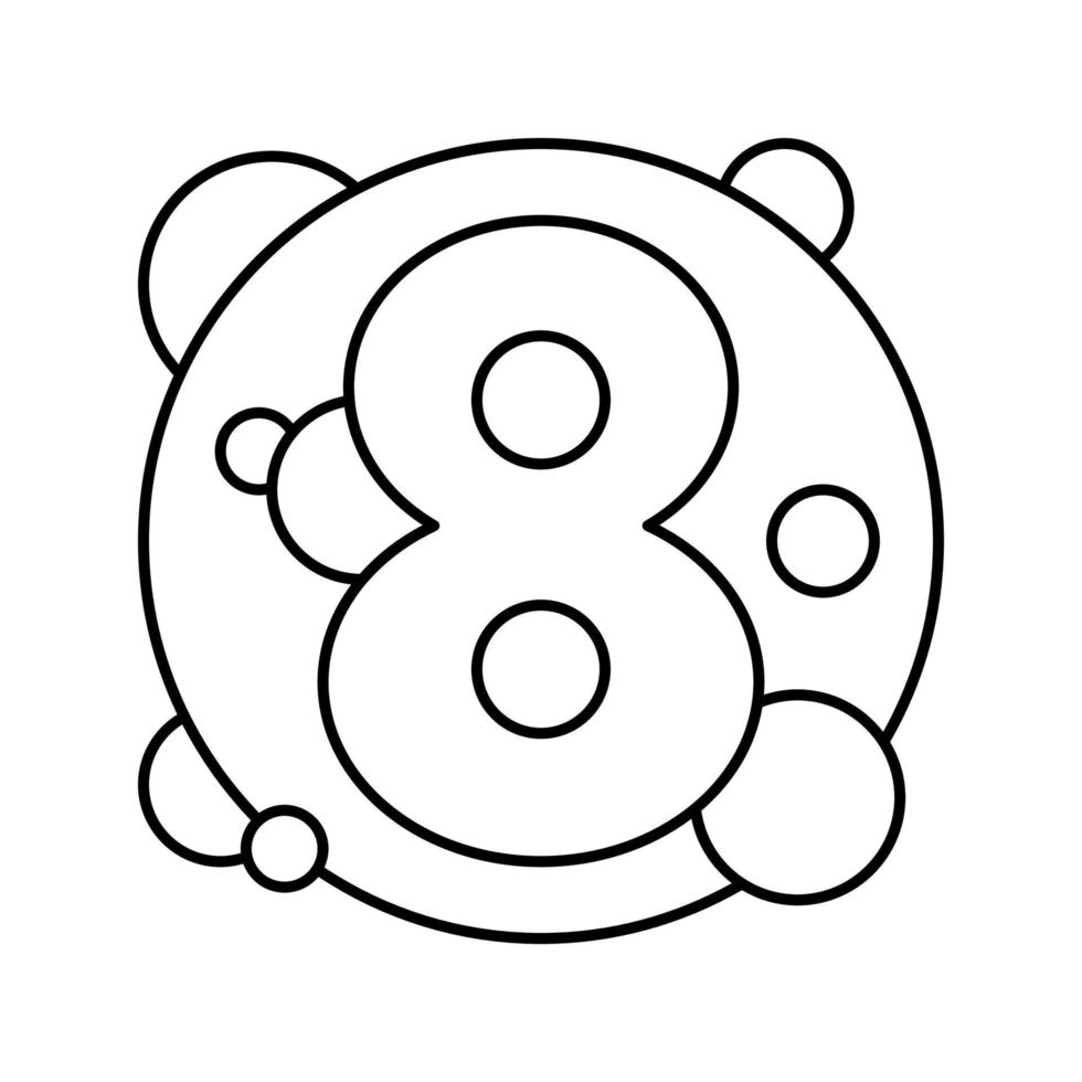 eighth number line icon vector illustration