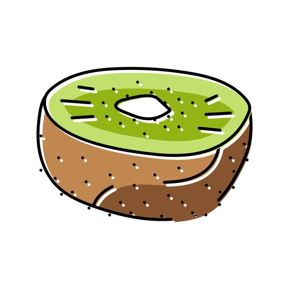 cut kiwi fruit green color icon vector illustration