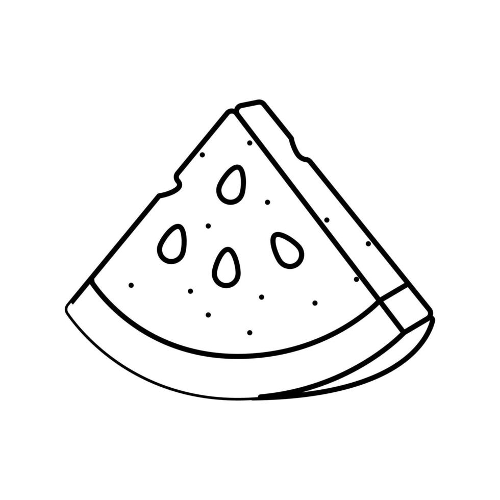 sandía rebanada triangular línea icono vector ilustración