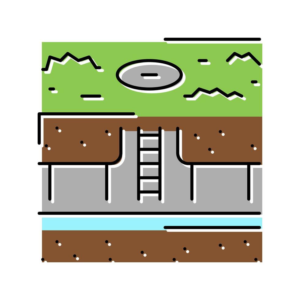 sewerage communication land color icon vector illustration