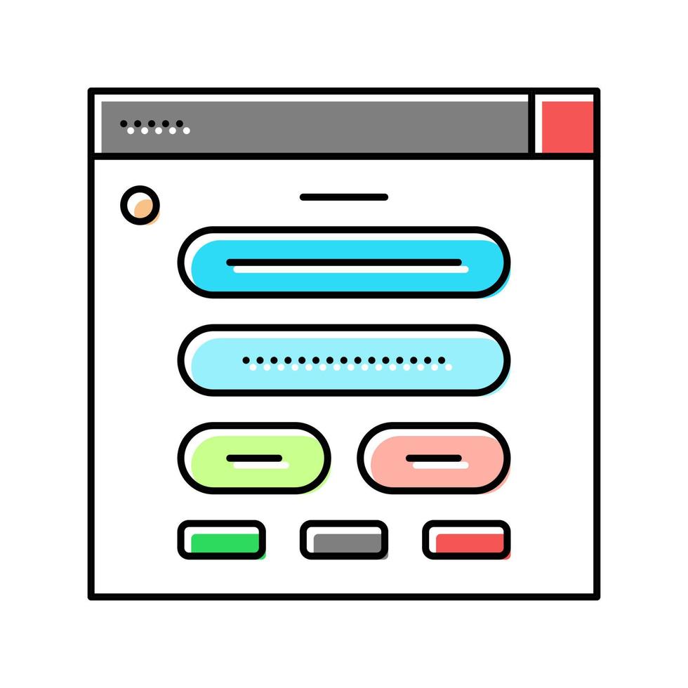 formulario web registro color icono vector ilustración