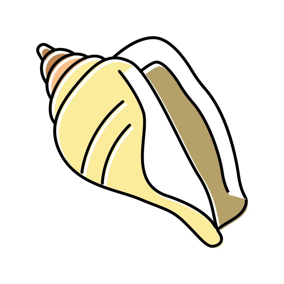 strombus mar shell playa color icono vector ilustración