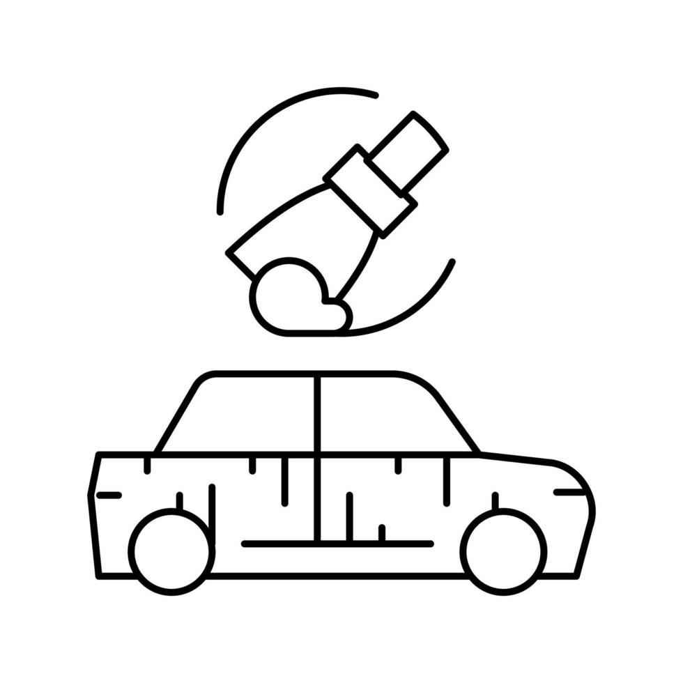 lijado de la ilustración de vector de icono de línea de coche