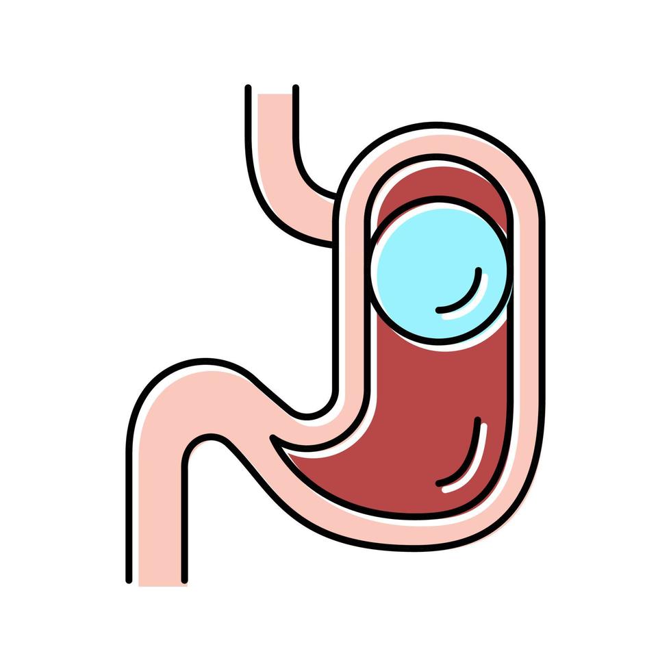 bloating bariatric color icon vector illustration