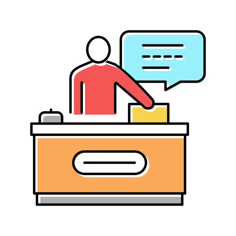 reception motel color icon vector illustration