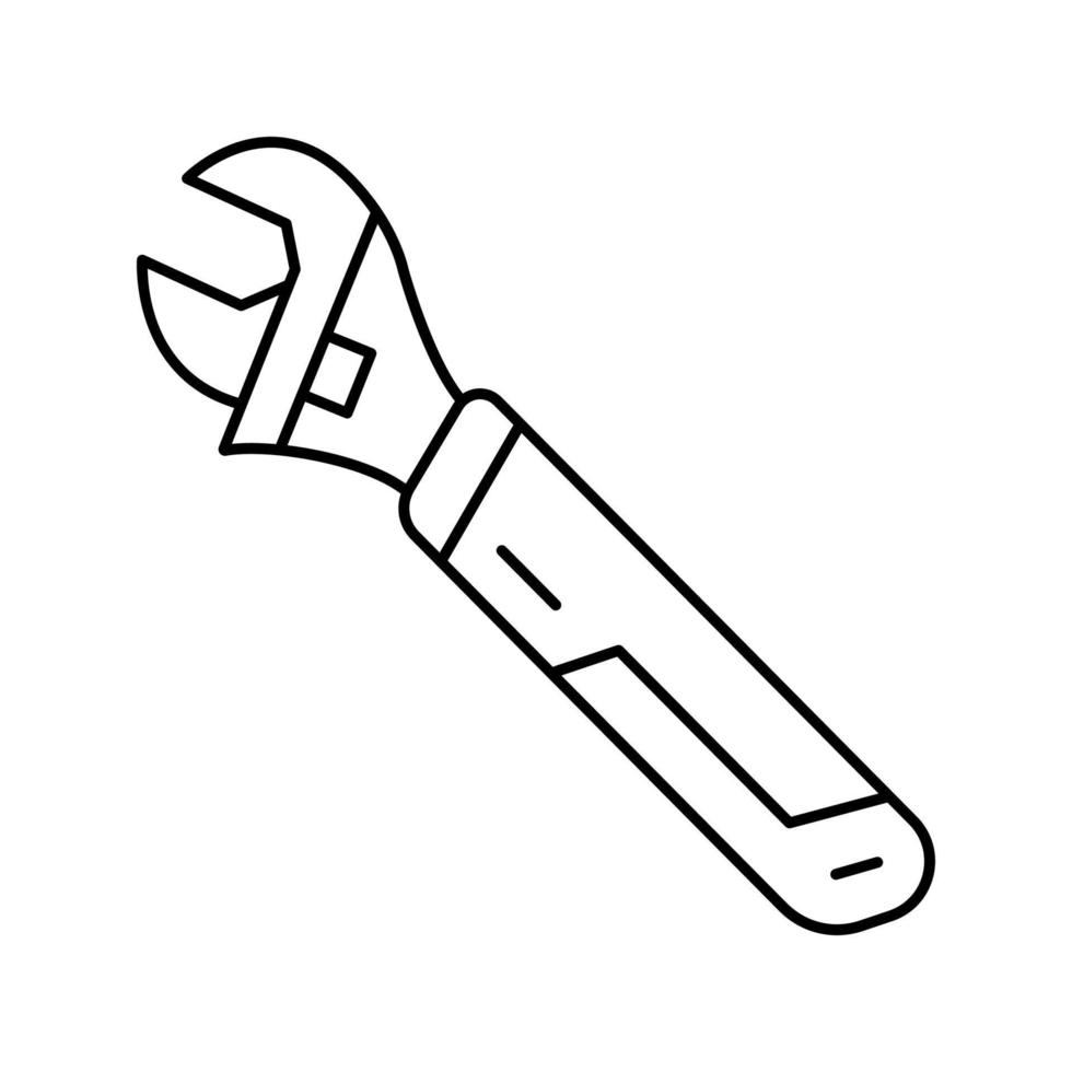 llave herramienta reparación línea icono vector ilustración