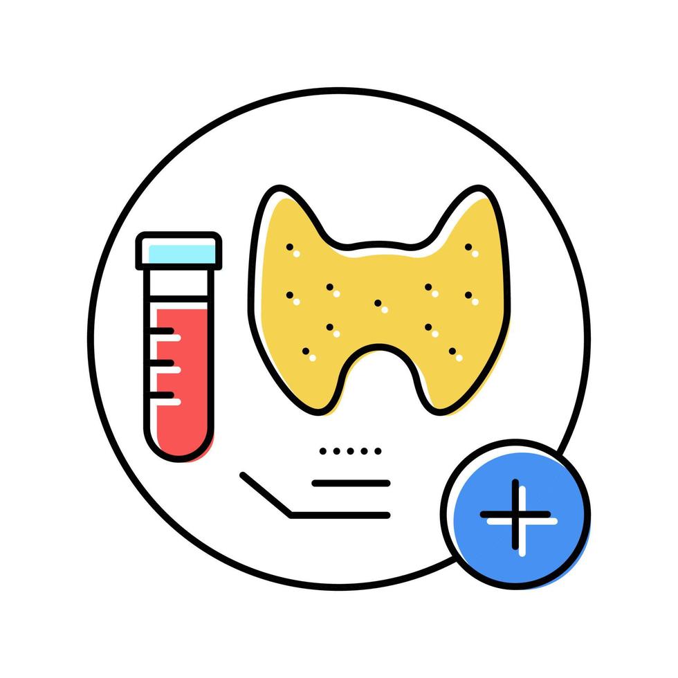 thyroid function tests health check color icon vector illustration