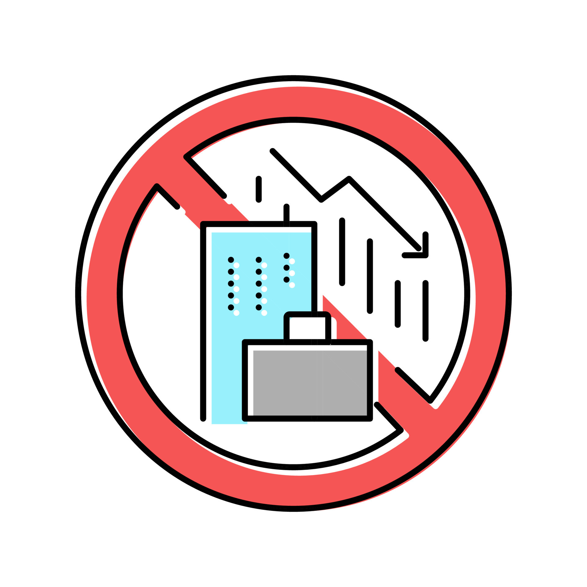 lack of economic opportunity and unemployment social problem color icon