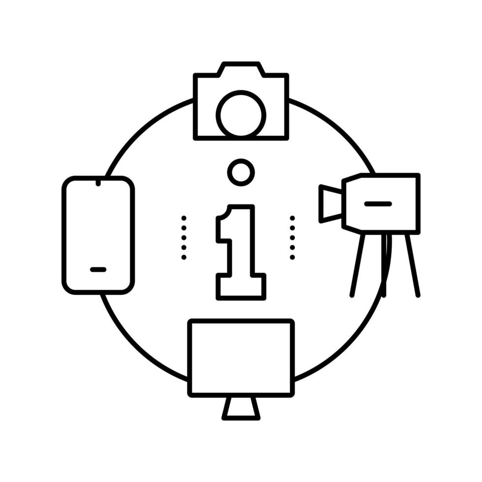 ilustración de vector de icono de línea de medios de comunicación