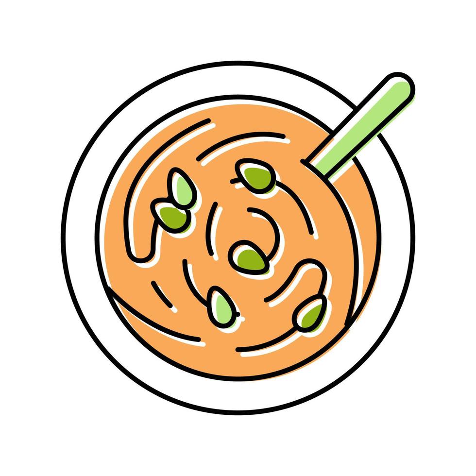 ilustración de vector de icono de color de sopa de calabaza