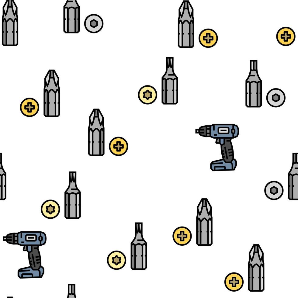 drill equipment construction vector seamless pattern