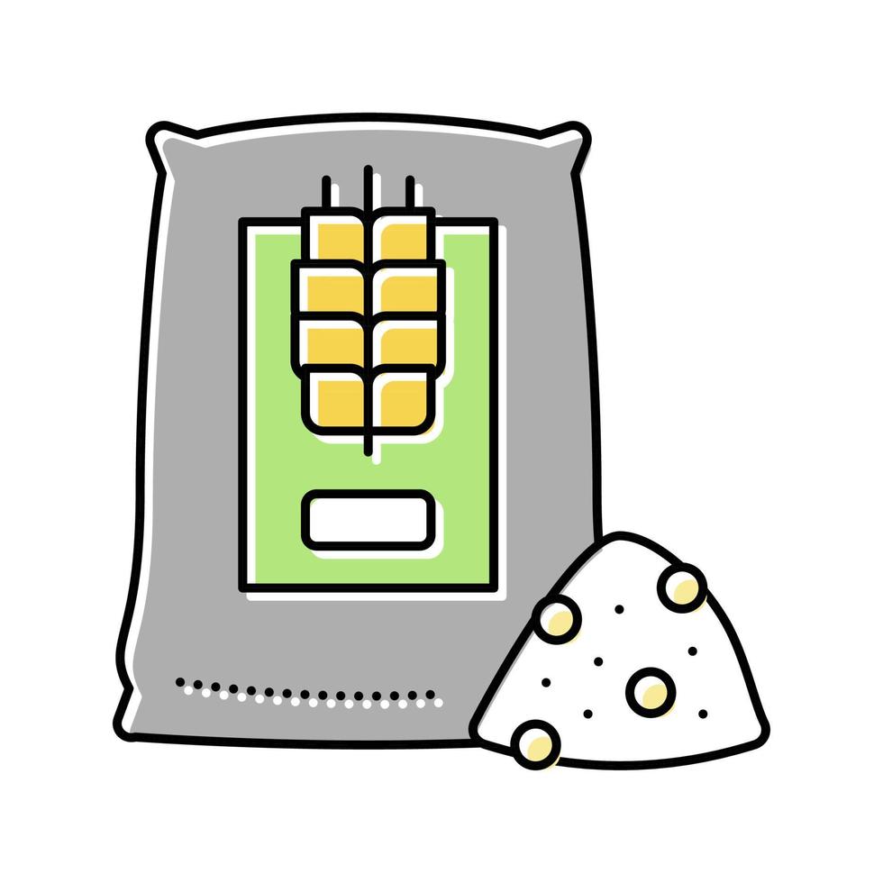 Ilustración de vector de icono de color de embalaje de harina de grano entero