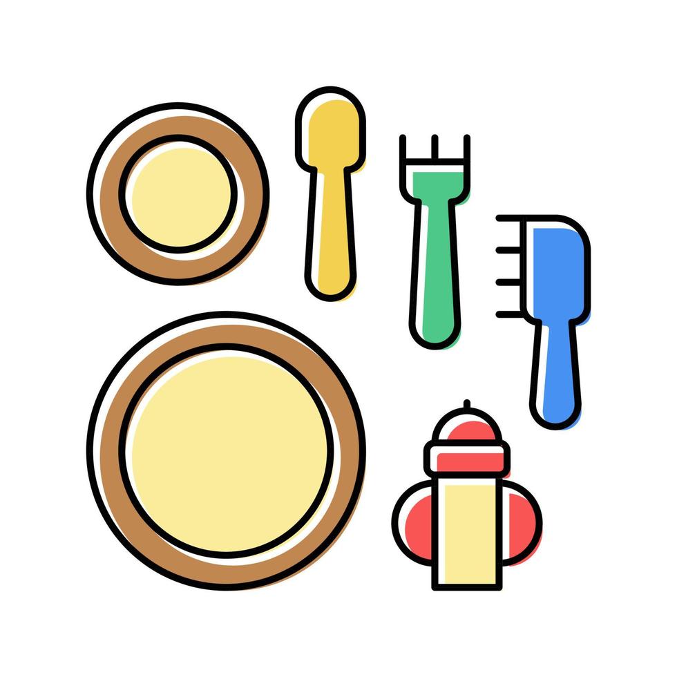 feeding play set color icon vector illustration