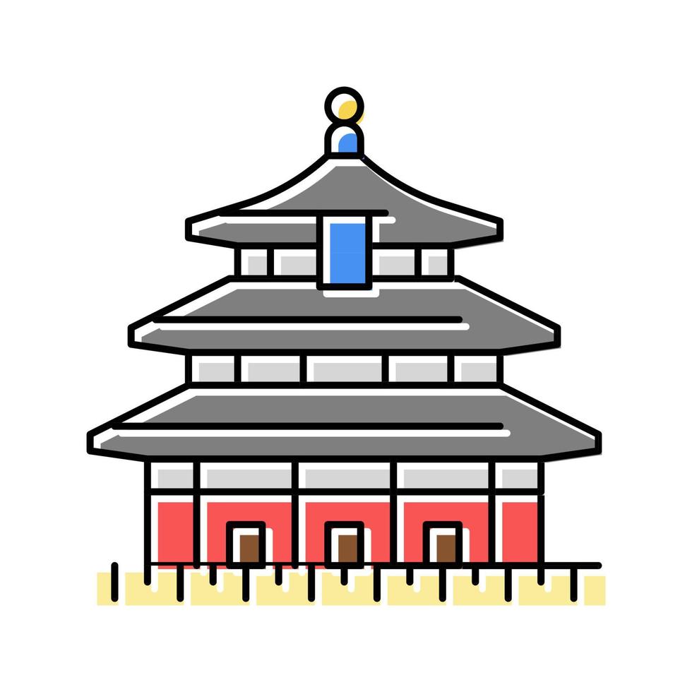 temple of heaven color icon vector illustration