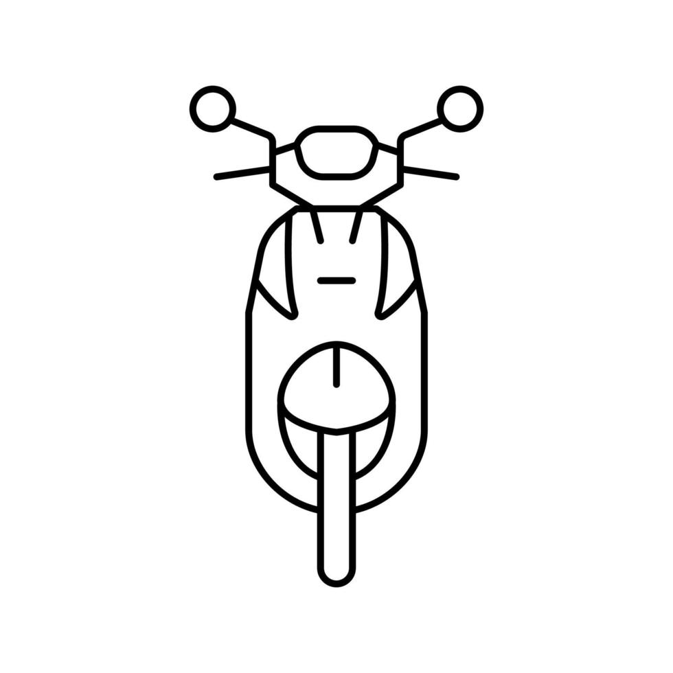 scooter transporte vehículo línea icono vector ilustración