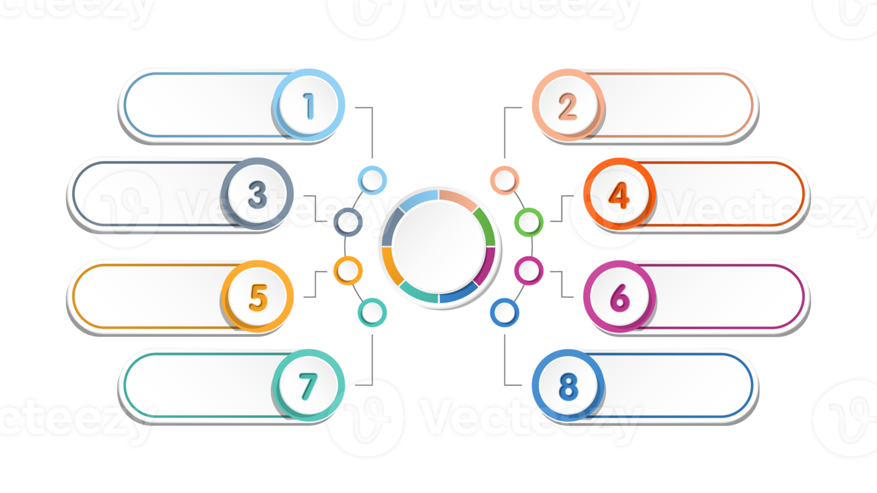 Infografik mit 8 Schritten, Prozess oder Optionen. png