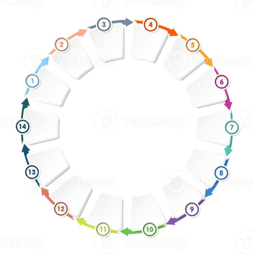 Infographic with 14 steps, process or options. png