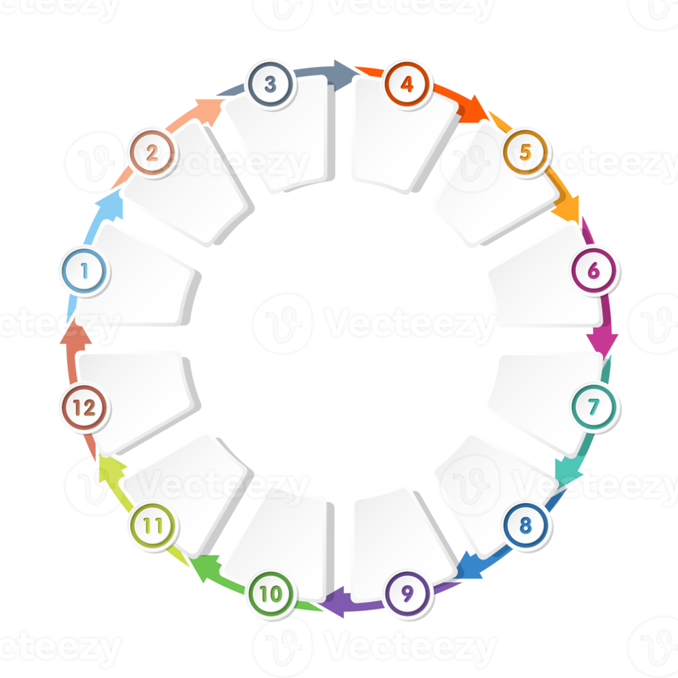 Infographic with 12 steps, process or options. png