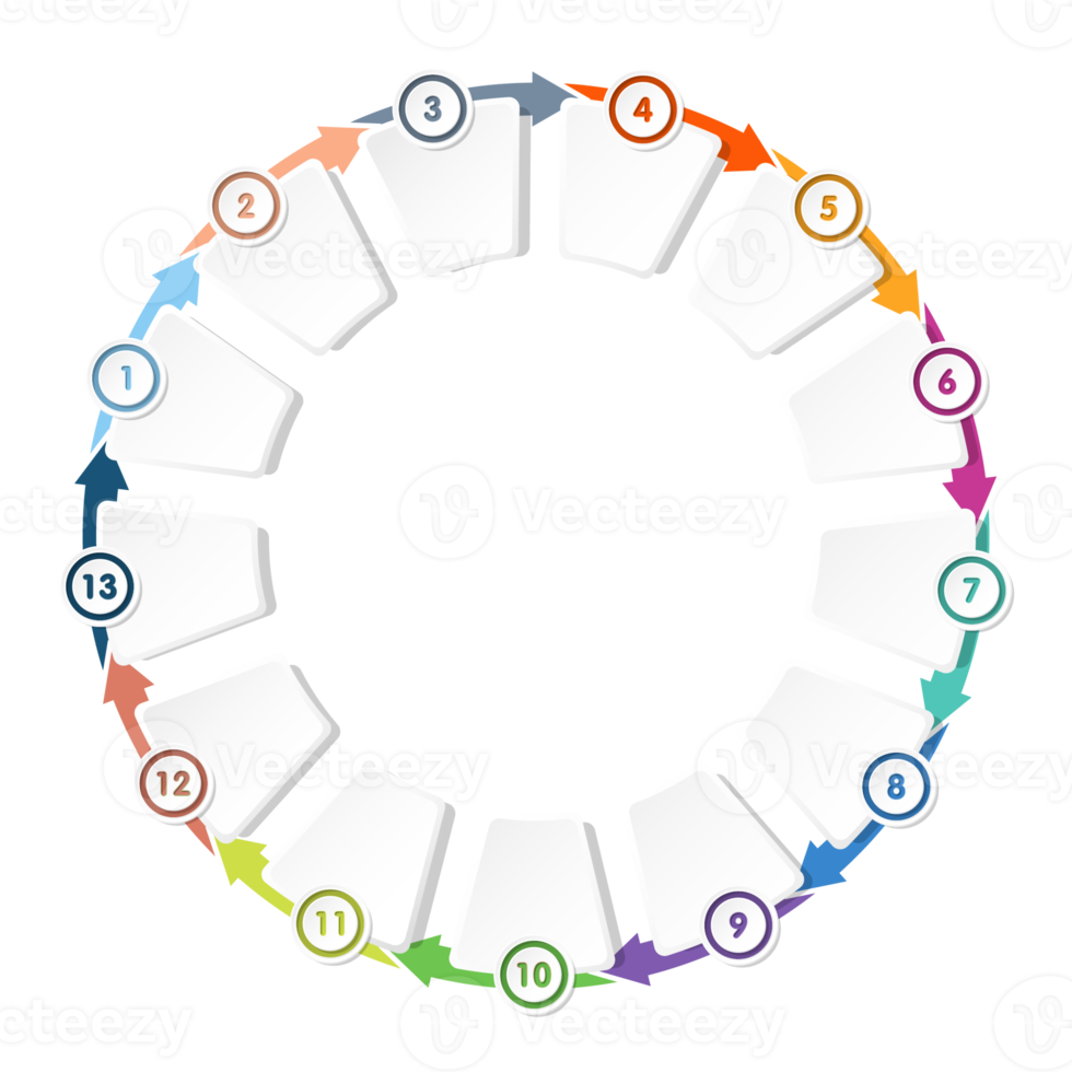 Infographic with 13 steps, process or options. png