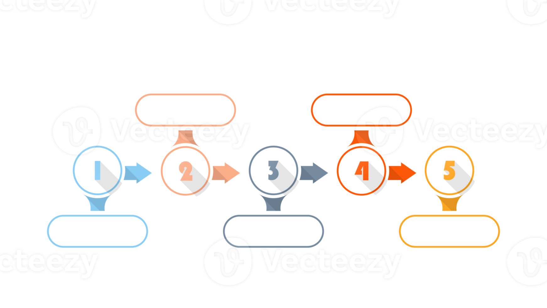 Infografica con 5 passi, processi o opzioni. png