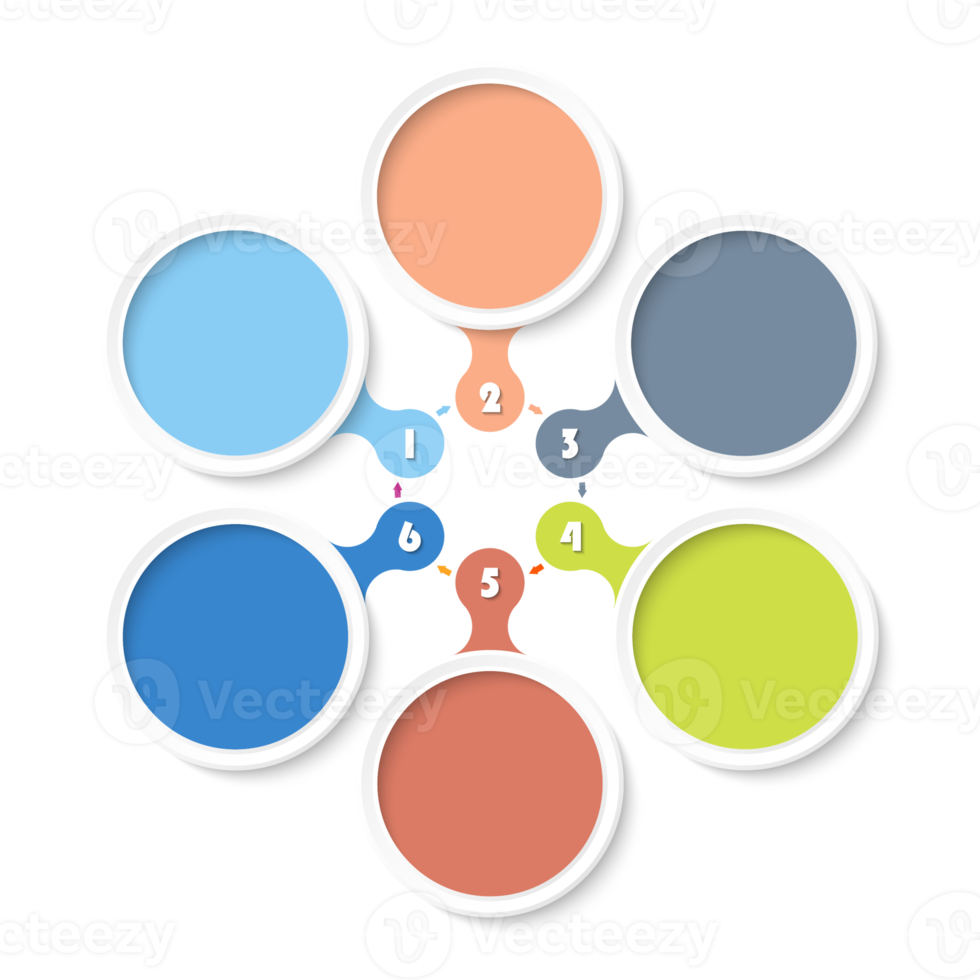 Infographic with 6 steps, process or options. png