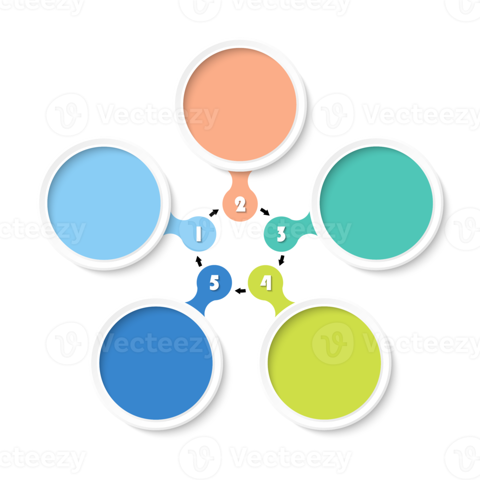 Infografik mit 5 Schritten, Prozess oder Optionen. png