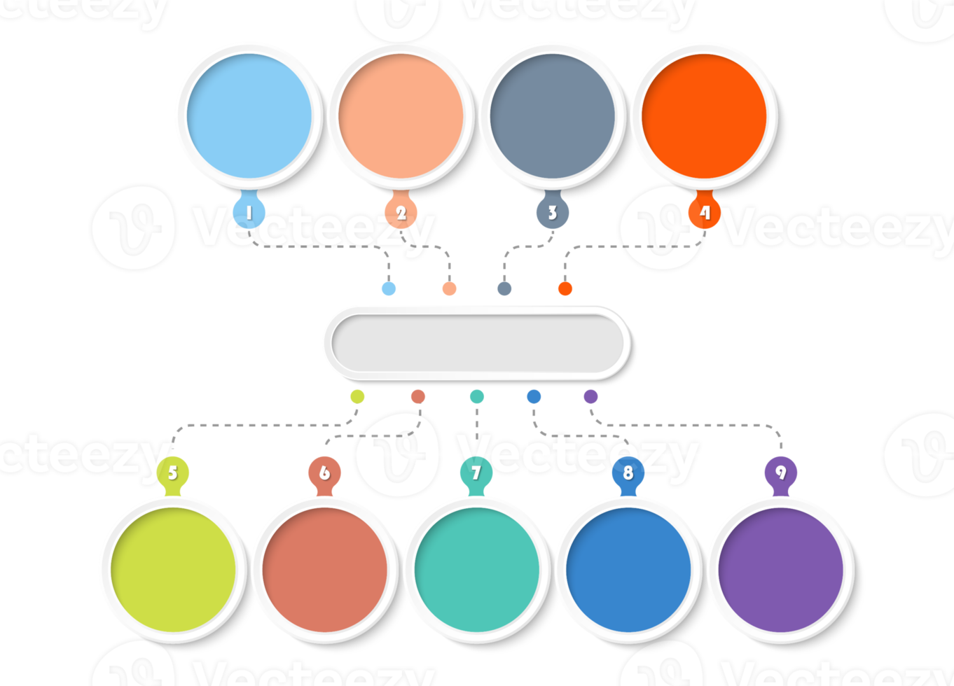 Infographic with 9 steps, process or options. png