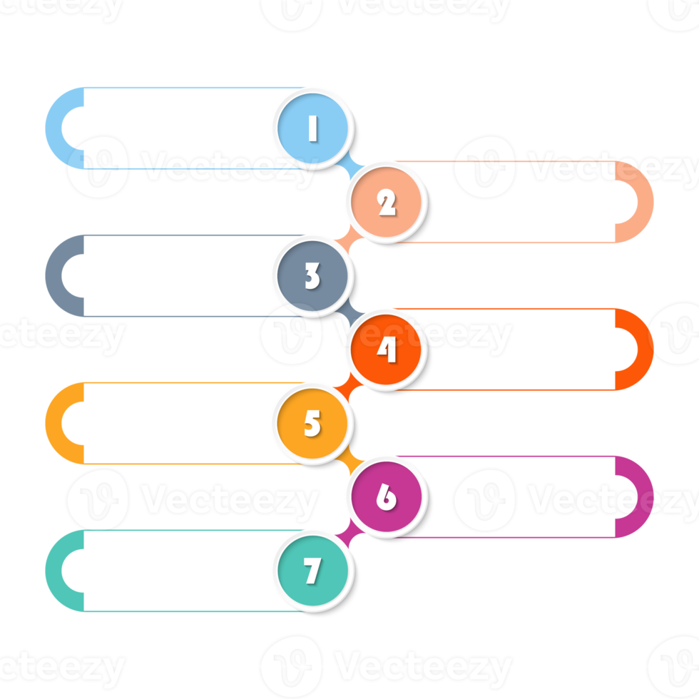 Infographic with 7 steps, process or options. png