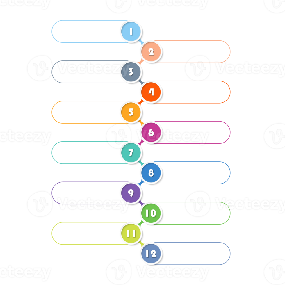 Infografik mit 12 Schritten, Prozess oder Optionen. png