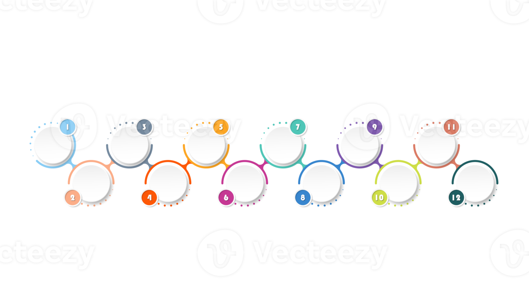 Infografik mit 12 Schritten, Prozess oder Optionen. png