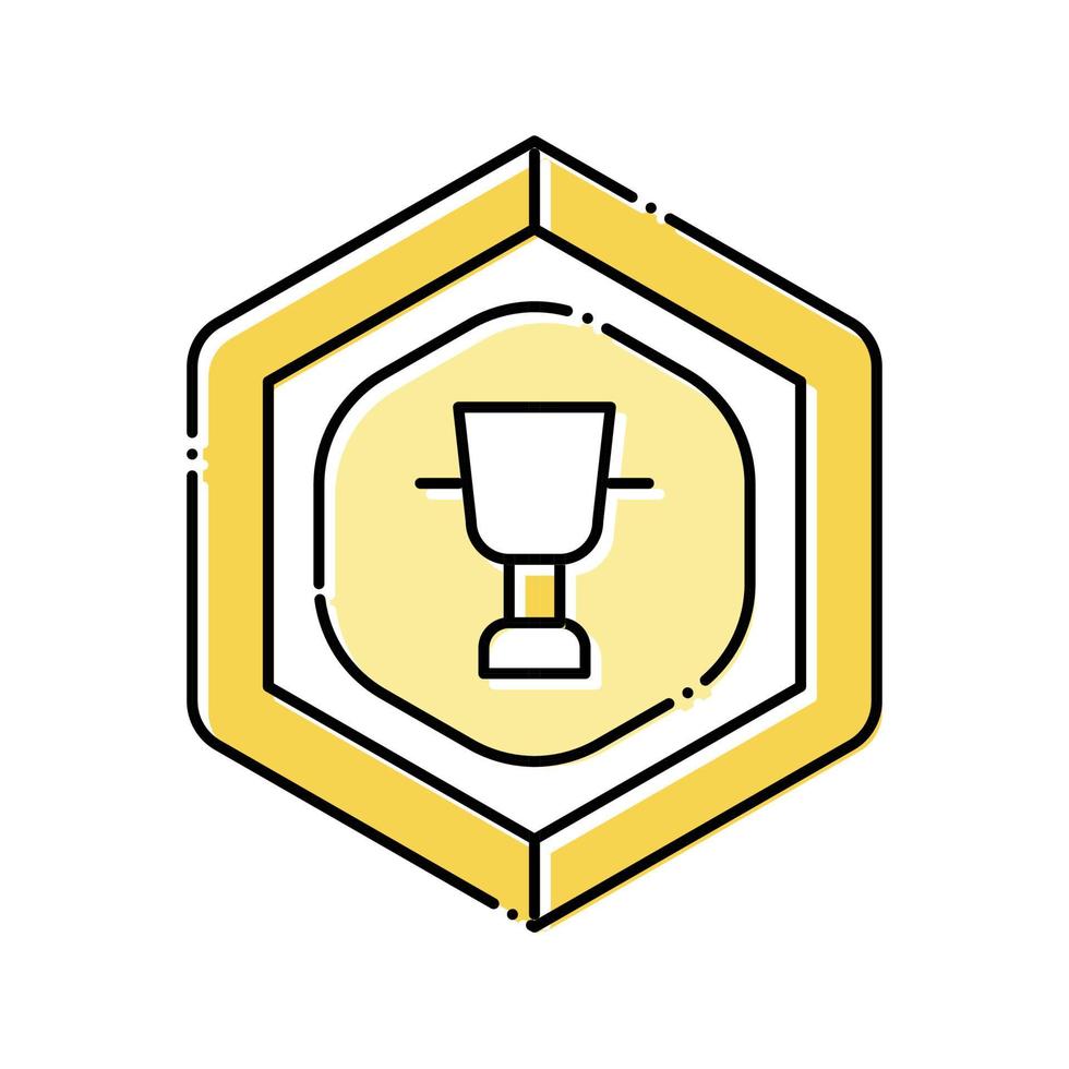 ilustración de vector de icono de color de medallón de juego dorado